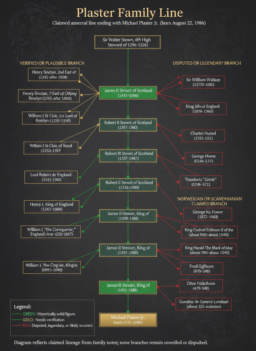 Plaster family line infographic